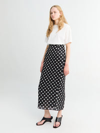 Khaite - Winton Skirt in Medium Dot Black