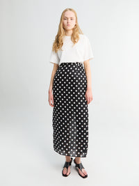 Khaite - Winton Skirt in Medium Dot Black