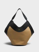 Khaite - Lotus Medium Canvas Tote Bag in Black and Honey