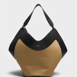 Khaite - Lotus Medium Canvas Tote Bag in Black and Beige