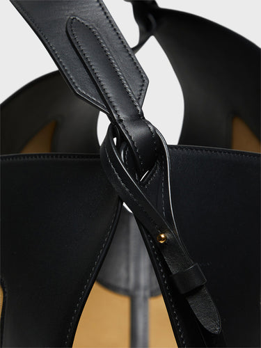 Khaite - Lotus Medium Canvas Tote Bag in Black and Honey