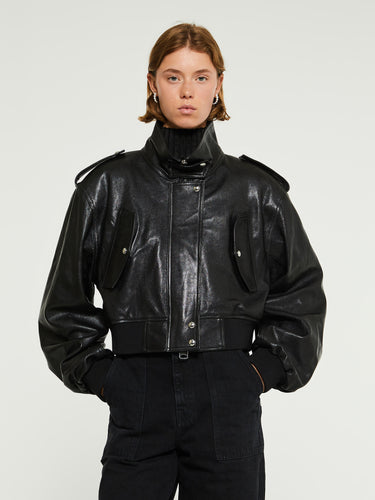 Khaite - Kember Leather Jacket in Black