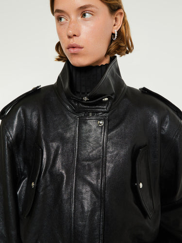 Khaite - Kember Leather Jacket in Black