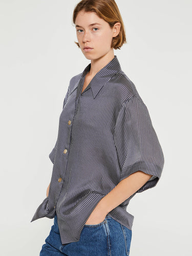 Khaite - Owen Top in Navy and White