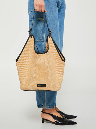 Khaite - Medium Lotus Bag in Black and Natural
