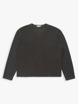 Lady White Co. - Cropped V-Neck Sweater in Pewter