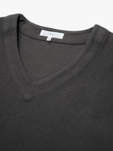 Lady White Co. - Cropped V-Neck Sweater in Pewter