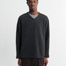 Lady White Co. - V Neck Snap Sweater in Charcoal