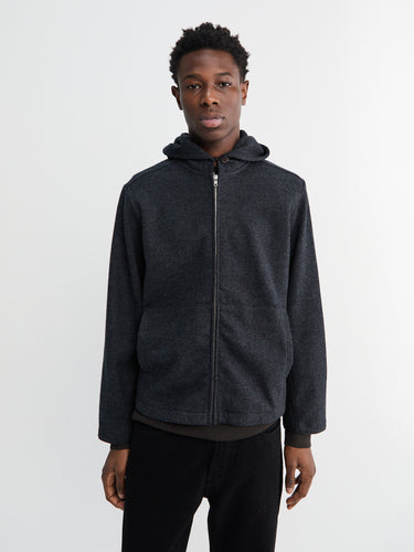 Lady White Co. - Wool Zip Hoodie in Charcoal
