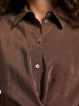 Lemaire - Straight Collar Twisted Dress in Brunette