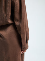 Lemaire - Straight Collar Twisted Dress in Brunette