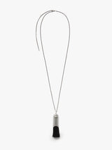 Lemaire - Personal Brush Necklace in Silver and Brown