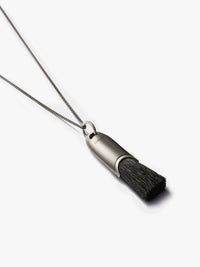 Lemaire - Personal Brush Necklace in Silver and Brown