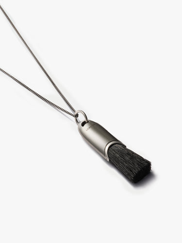 Lemaire - Personal Brush Necklace in Silver and Brown