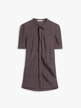 Lemaire - Creased Fitted Shirt in Glossy Brown