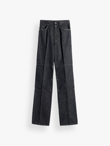 Lemaire - High Waisted Straight Pants With Studs in Slate