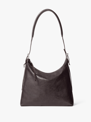 Small Belted Hobo Bag in Dark Chocolate