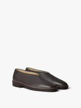 Lemaire - Piped Crepe Slippers in Dark Brown