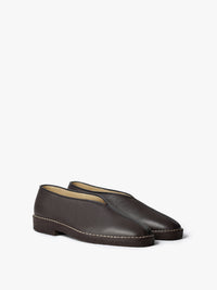 Lemaire - Piped Crepe Slippers in Dark Brown