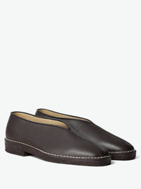Lemaire - Piped Crepe Slippers in Dark Brown