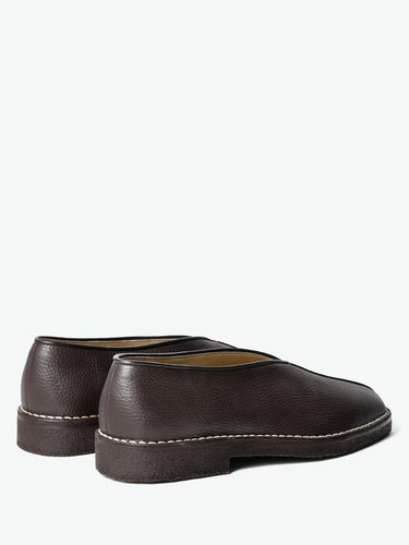 Lemaire - Piped Crepe Slippers in Dark Brown
