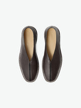 Lemaire - Piped Crepe Slippers in Dark Brown