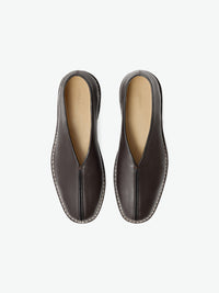Lemaire - Piped Crepe Slippers in Dark Brown