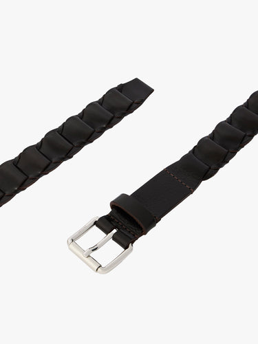 Lemaire - Leather Link Belt 30 in Dark Brown