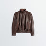 Lemaire - Soft Leather Blouson Jacket in Chocolate