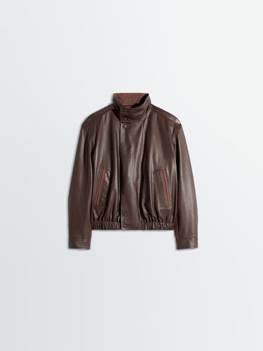 Lemaire - Soft Leather Blouson Jacket in Chocolate