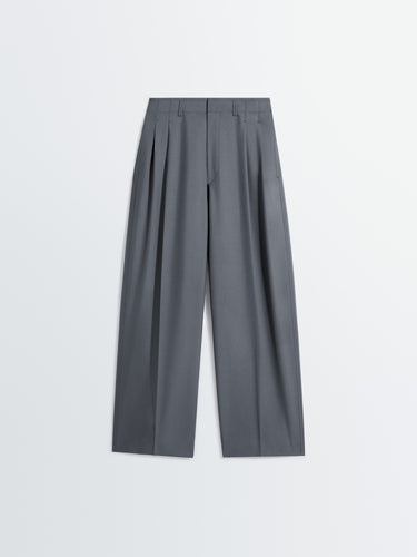 Lemaire - Pleated Tailored Pants in Carbon