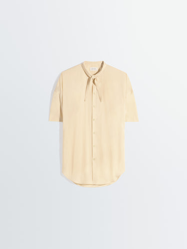 Lemaire - Short Sleeve Shirt With Foulard in Ice Apricot