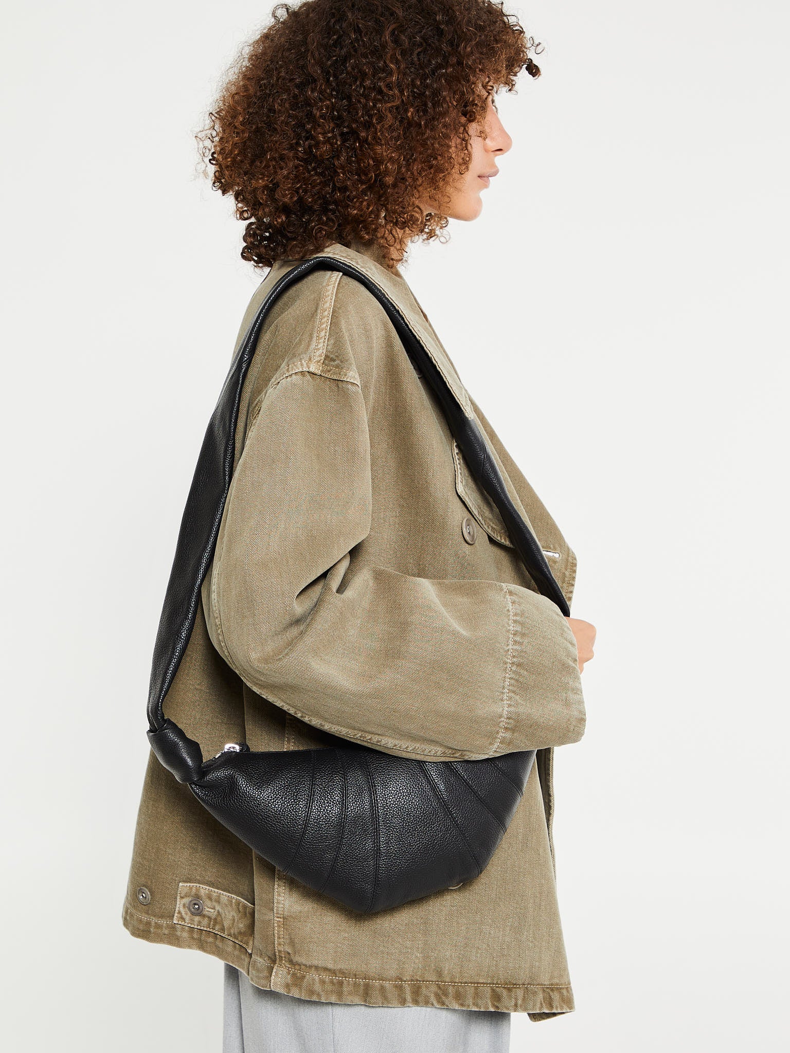 Lemaire - Small Croissant Bag in Black