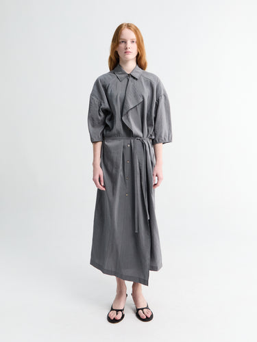 Lemaire - Asymmetrical Shirt Dress in Aluminium
