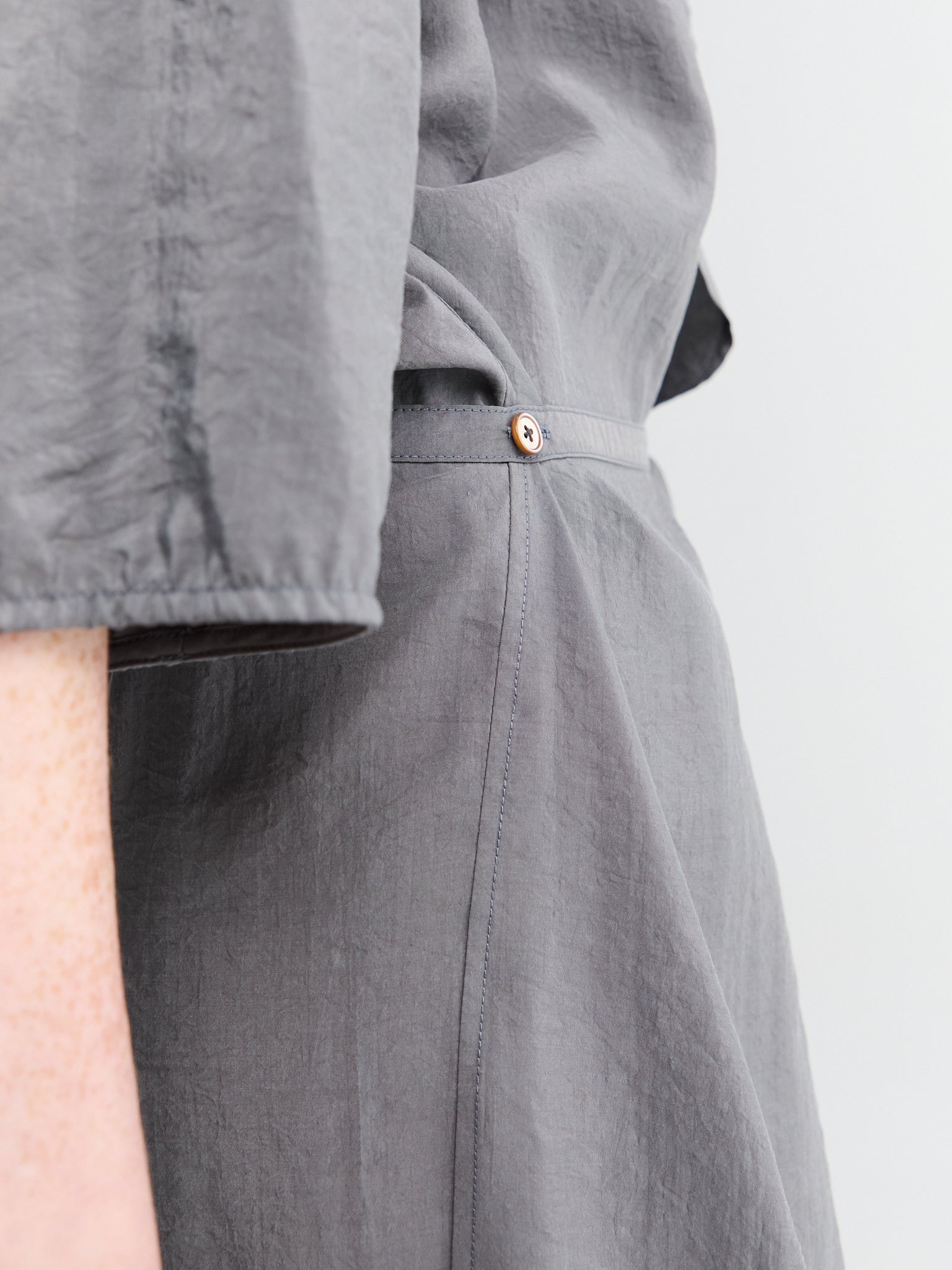 Lemaire - Asymmetrical Shirt Dress in Aluminium Stoy Lemaire - Asymmetrical Shirt Dress in Aluminium Stoy