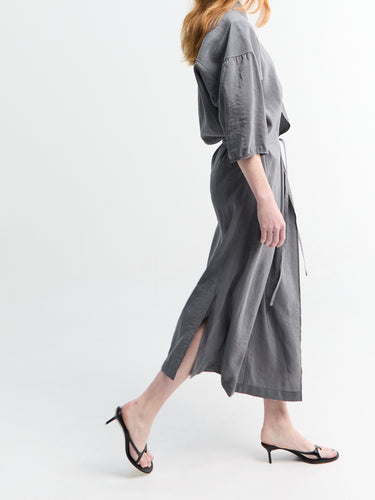 Asymmetrical Shirt Dress in Aluminium - 36 Asymmetrical Shirt Dress in Aluminium - 36