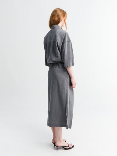 Lemaire - Asymmetrical Shirt Dress in Aluminium
