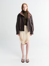 Lemaire - Soft Leather Blouson Jacket in Chocolate