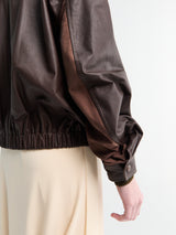 Lemaire - Soft Leather Blouson Jacket in Chocolate