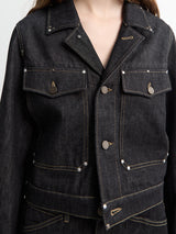 Lemaire - Cropped Blouson With Studs in Slate