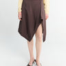 Lemaire - Creased Foulard Skirt in Glossy Brown