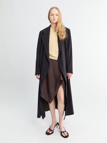 Lemaire - Creased Foulard Skirt in Glossy Brown
