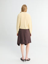 Lemaire - Creased Foulard Skirt in Glossy Brown