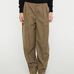 Pleated Tapered Pants in Beige Grey