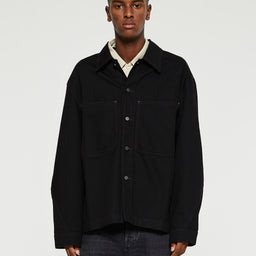 Lemaire - Twisted Sleeve Boxy Overshirt in Black Denim