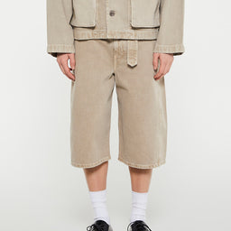 Lemaire - Twisted Shorts in Denim Snow Beige