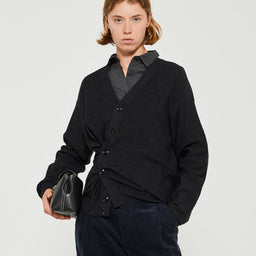 Lemaire - Relaxed Twisted Cardigan in Anthracite Grey