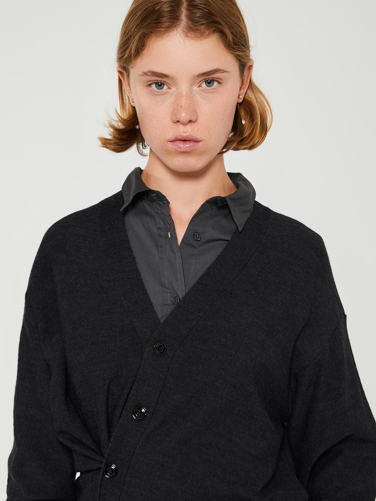 Lemaire - Relaxed Twisted Cardigan in Anthracite Grey