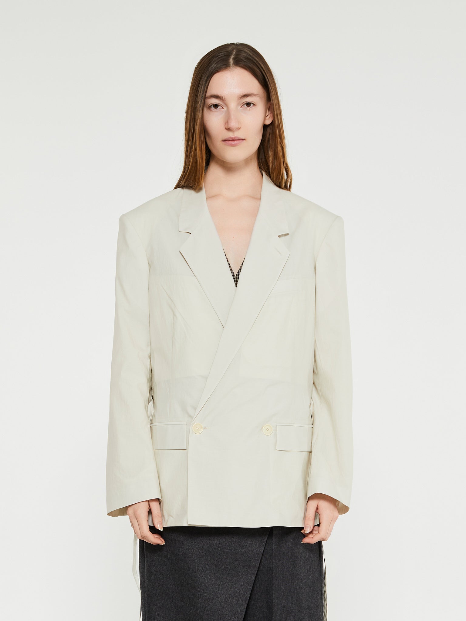 Lemaire - Belted Light Tailored Jacket in Light Grey