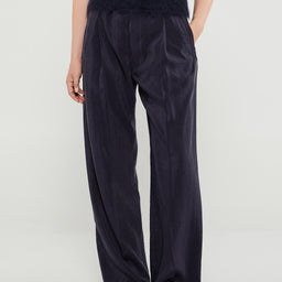 Lemaire - Belted Relaxed Pants in Midnight Violet